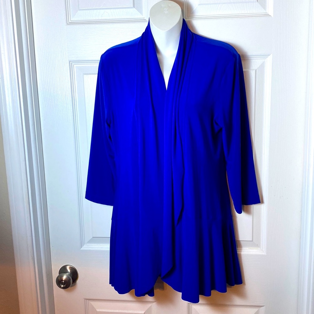 Womenβs Open Front Cardigan Royal Cobalt Blue Size 10 Swing Coverup